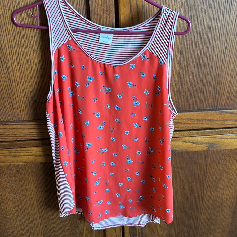 Floral and striped tank top